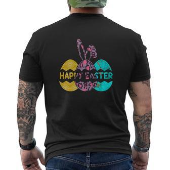 Happy Easter Day Three Eggs Bunny Ears Mens Back Print T-shirt - Thegiftio UK