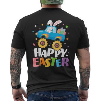Happy Easter Monster Truck Bunny Easter Eggs Boys Toddler Men's T-shirt Back Print - Seseable