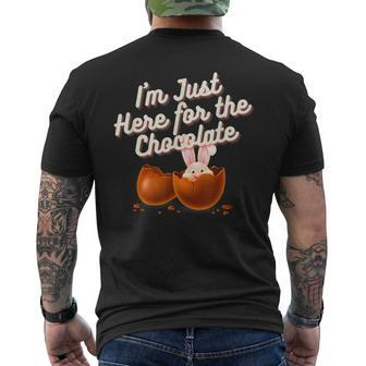 Happy Easter Sunday I'm Just Here For The Chocolate Holiday Men's T-shirt Back Print - Seseable