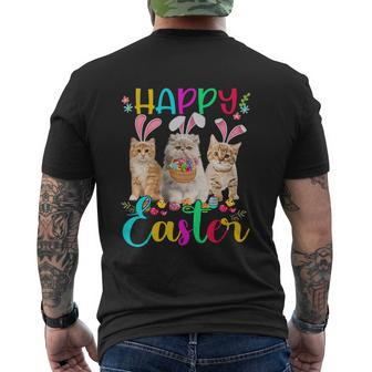 Happy Easter Three Cat Wearing Bunny Ear Bunny Cat Lover Mens Back Print T-shirt - Thegiftio UK