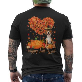 Happy Fall Y'all Beagle Dog Pumpkin Thanksgiving Men's T-shirt Back Print | Mazezy AU