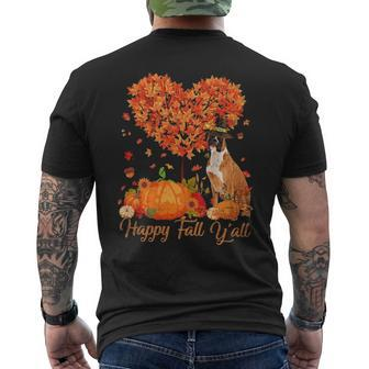 Happy Fall Y'all Boxer Dog Pumpkin Thanksgiving Men's T-shirt Back Print | Mazezy