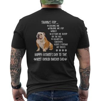 Happy Father's Day 2021 English Bulldog Dad Dog Lover Mens Back Print T-shirt | Mazezy