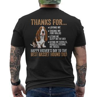 Happy Father’S Day To The Best Basset Hound Dad Men's T-shirt Back Print - Thegiftio UK
