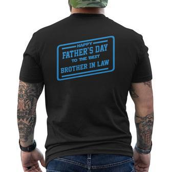 Happy Father's Day To The Best Brother In Law Mens Back Print T-shirt | Mazezy