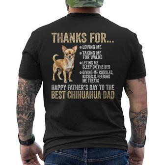 Happy Father’S Day To The Best Chihuahua Dad Chihuahua Dad Men's T-shirt Back Print - Thegiftio UK