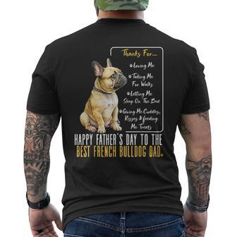 Happy Father’S Day To The Best Frenchie Dad French Bulldog Men's T-shirt Back Print - Thegiftio UK