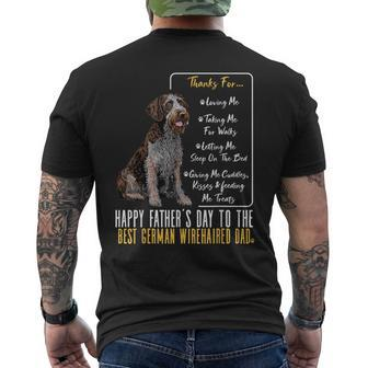 Happy Father’S Day To The Best German Wirehaired Pointer Dad Men's T-shirt Back Print - Thegiftio UK