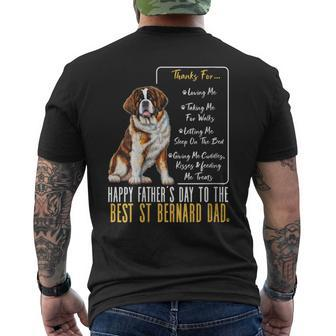Happy Father’S Day To The Best St Bernard Dad Men's T-shirt Back Print - Thegiftio UK