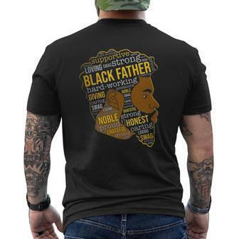 Happy Father's Day Black Father King Afro African Man Mens Back Print T-shirt | Mazezy