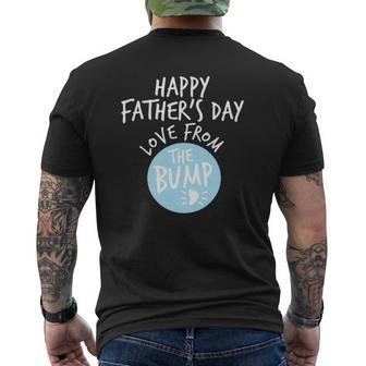 Happy Father's Day From The Bump Gender Reveal Boy New Dad Mens Back Print T-shirt | Mazezy