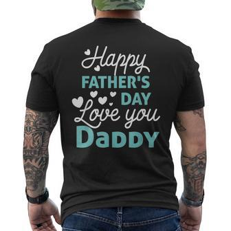 Happy Fathers Day Daddy 2023 For Dad Kids Mens Back Print T-shirt | Mazezy