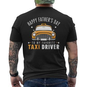 Happy Father's Day To My Favorite Taxi Driver Son Daughter Men's T-shirt Back Print - Thegiftio UK