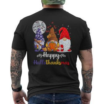 Happy Hallothankmas Halloween Gnome Moon 2022 Mens Back Print T-shirt - Thegiftio UK