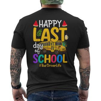 Happy Last Day Of School Bus Driver Life Summer Out Men's T-shirt Back Print - Seseable