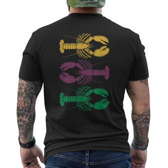 Happy Mardi Gras 2024 Crawfish Matching Party Vintage Men's T-shirt Back Print - Monsterry