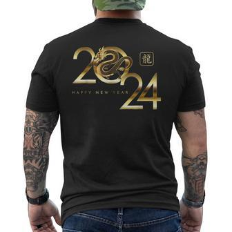 Happy New Year 2024 Chinese New Year 2024 Year Of The Dragon Men's T-shirt Back Print | Mazezy