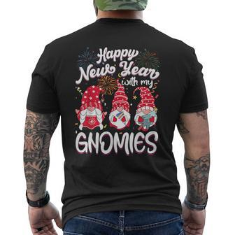 Happy New Year 2024 Gnomes Family Cheers Party New Years Eve Men's T-shirt Back Print | Mazezy