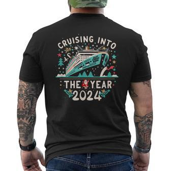 Happy New Year Cruise Vacation Trip 2024Cruise Trip Men's T-shirt Back Print | Mazezy