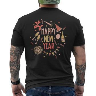 Happy New Year Nye Party 2024 New Years Eve Confetti Men's T-shirt Back Print | Mazezy