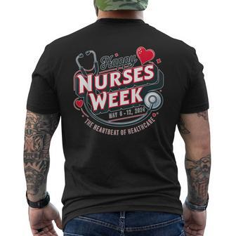 Happy Nurses Week And Day 2024 The Heartbeat Of Healthcare Men's T-shirt Back Print - Monsterry CA