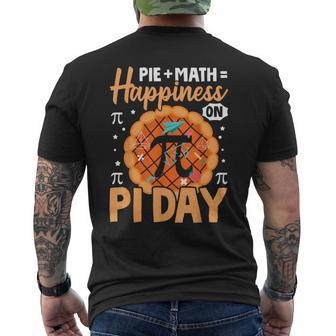 Happy Pi Day 314 Pi Pie Math Happiness On Pi Day Men's T-shirt Back Print - Seseable