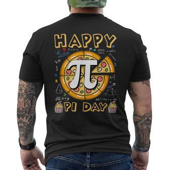 Happy Pi Day Pie Day Pizza Mathematics Pi Symbol Men's T-shirt Back Print - Monsterry DE
