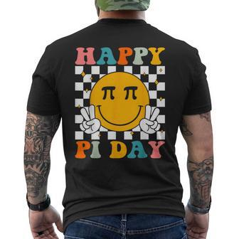 Happy Pi Day Retro Smile Face Math Symbol Pi 314 Men's T-shirt Back Print | Mazezy