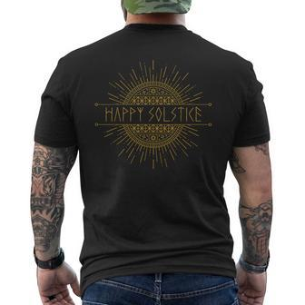 Happy Solstice Pagan Witchcraft Wicca Winter Solstice Men's T-shirt Back Print - Monsterry