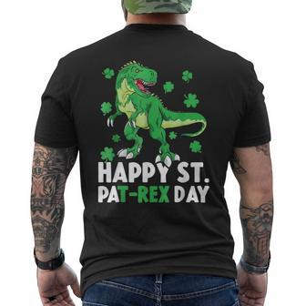 Happy St Pat-Rex Dinosaur Saint Patrick's Day For Boys Girls Men's T-shirt Back Print - Monsterry UK