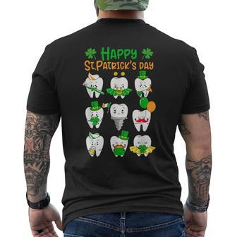 Happy St Patrick Day Dental Saint Paddys Th Irish Dentist Men's T-shirt Back Print - Thegiftio