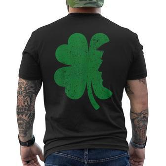 Happy St Patrick's Day Clover Leaf Trump Distressed Men's T-shirt Back Print - Seseable