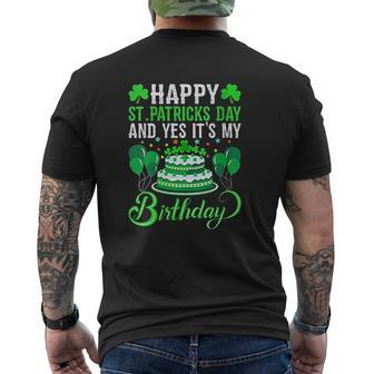 Happy St Patricks Day And Yes Its My Birthday Mens Back Print T-shirt - Thegiftio UK