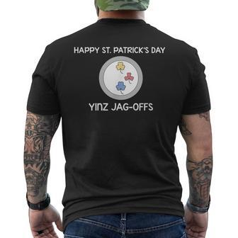 Happy St Patrick's Day Yinz Jag-Offs Pittsburgh Men's T-shirt Back Print - Monsterry DE