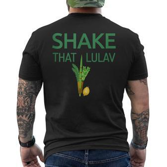 Happy Sukkot Four Species Shake That Lulav & Etrog Men's T-shirt Back Print - Monsterry CA