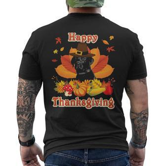 Happy Thanksgiving Black Labrador Dog I'm Thankful For My Men's T-shirt Back Print | Mazezy