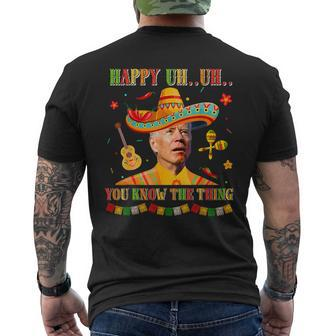 Happy Uh You Know The Thing Sombrero Joe Biden Cinco De Mayo Men's T-shirt Back Print - Monsterry UK