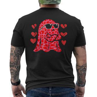 Happy Valentine Cute Ghost Retro Be My Boo Spooky Ghost Men's T-shirt Back Print - Monsterry CA