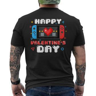 Happy Valentines Day Video Game Controller Heart Toddler Boy Men's T-shirt Back Print - Seseable