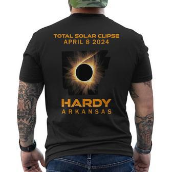 Hardy Arkansas 2024 Total Solar Eclipse Men's T-shirt Back Print | Mazezy