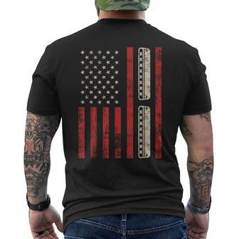 Harmonica Vintage American Flag Patriotic Harmonica Player Men's T-shirt Back Print - Monsterry UK