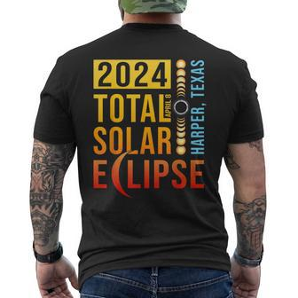 Harper Texas Tx Total Solar Eclipse 2024 Men's T-shirt Back Print - Monsterry UK