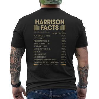 Harrison Name Harrison Facts Mens Back Print T-shirt - Thegiftio UK