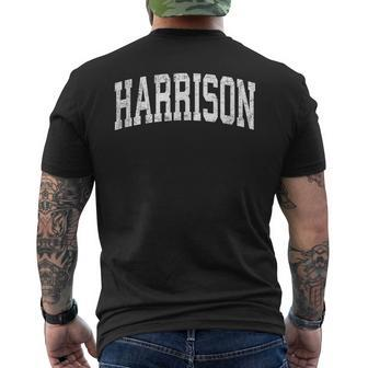 Harrison New Jersey Nj Vintage Athletic Sports Men's T-shirt Back Print - Monsterry DE