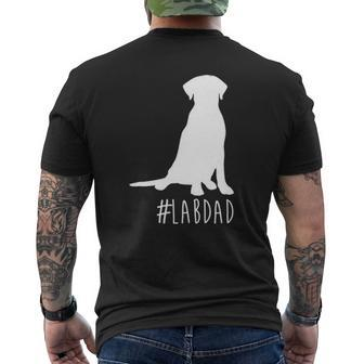 Hashtag Lab Dad Labrador Retriever Dad Mens Back Print T-shirt | Mazezy