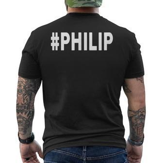 Hashtag Philip Name Philip T-Shirt mit Rückendruck - Seseable