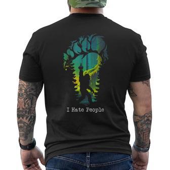 I Hate People Bigfoot Footprint Men's T-shirt Back Print - Monsterry CA