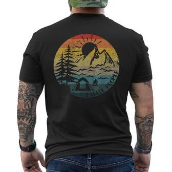 I Hate People Vintage Sun Retro Camping Hiking Men's T-shirt Back Print - Monsterry