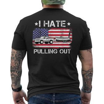 I Hate Pulling Out Boating Fishing Usa Flag Mens Back Print T-shirt - Thegiftio UK