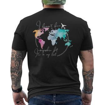 I Haven't Been Everywhere But It's On My List Map Airplane Men's T-shirt Back Print - Monsterry UK